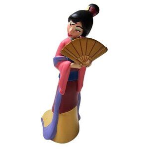 Disney Mulan Geisha Girl 4" PVC Figure Plastic Toy Cake Topper Dress Fan Vietnam